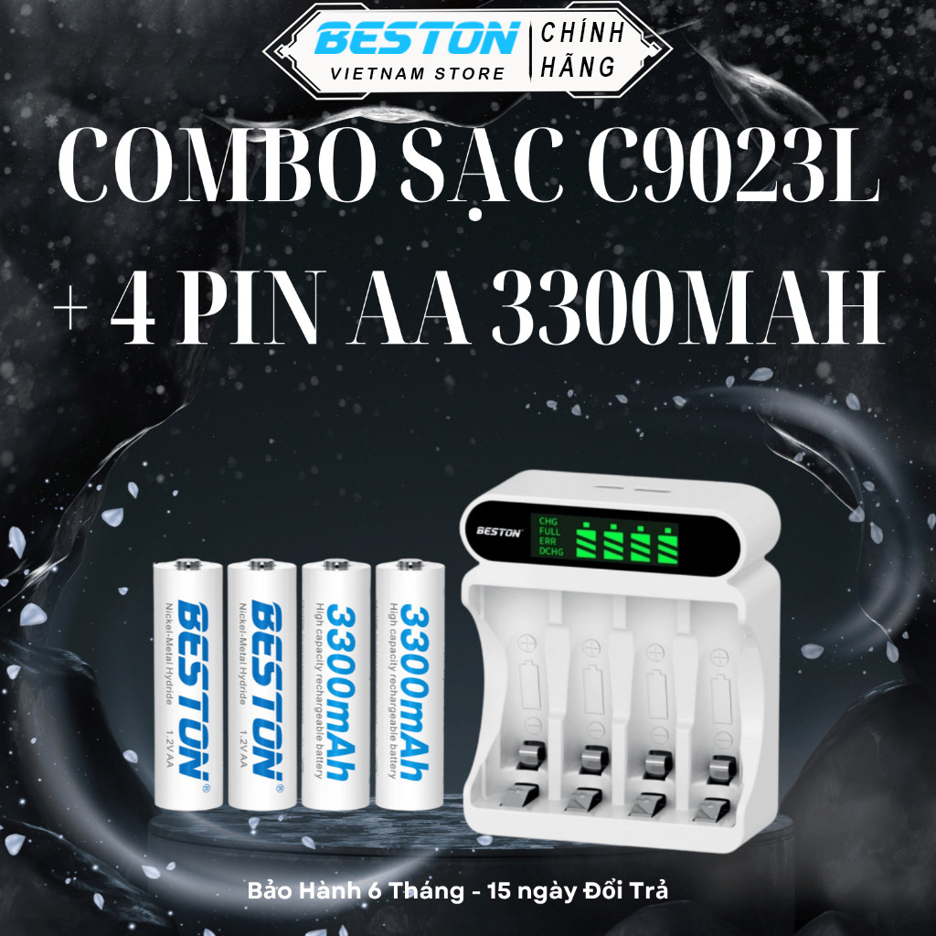 Sạc pin AA/AAA C9023L & Pin sạc AA 3300mAh Ni-Mh