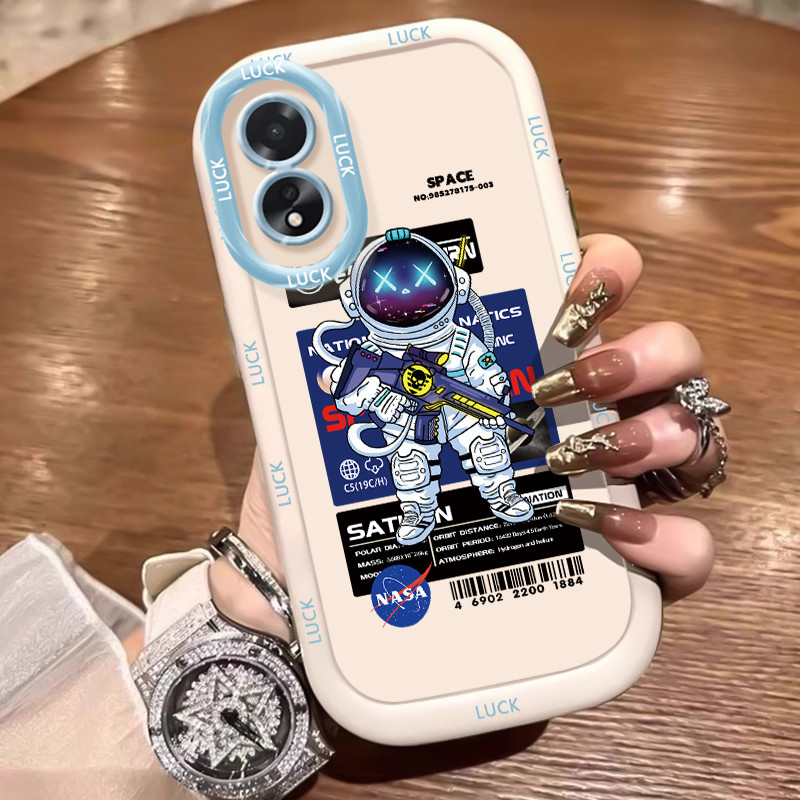 Ốp điện thoại silicon chống sốc cho OPPO A18 A38 Space Man