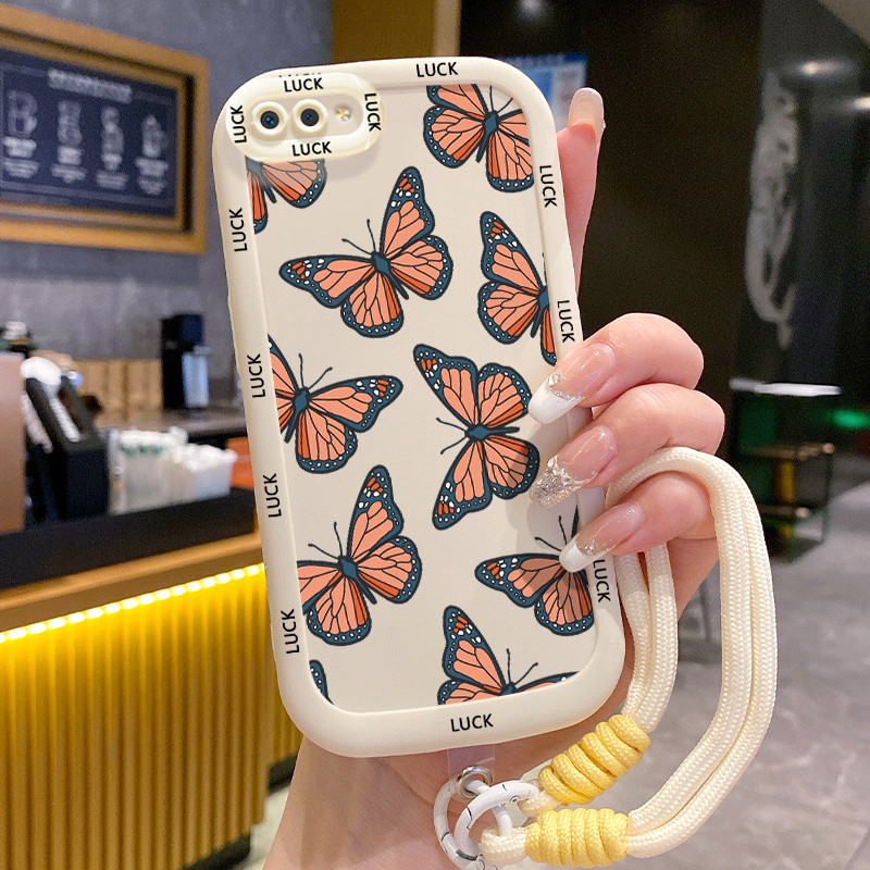 Ốp Lưng Realme C2 C2s OPPO A1K  Case Bướm Nhỏ Với Lanyard
