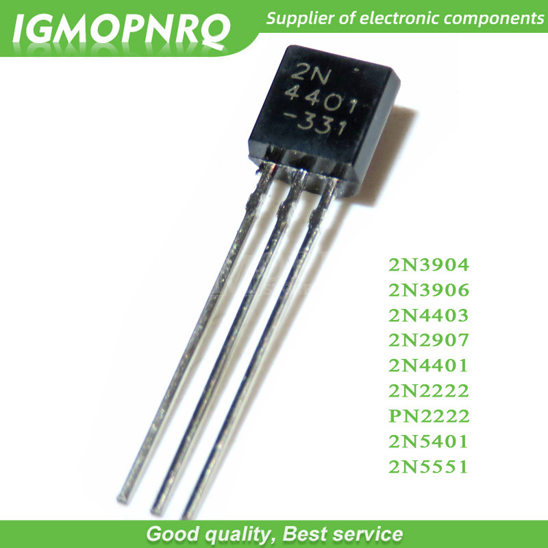 100 chiếc 2N3904 2N3906 2N4403 2N2907 2N4401 2N222 PN2222 2N5501 2N5551 ĐẾN 92 TO92 bóng bán dẫn