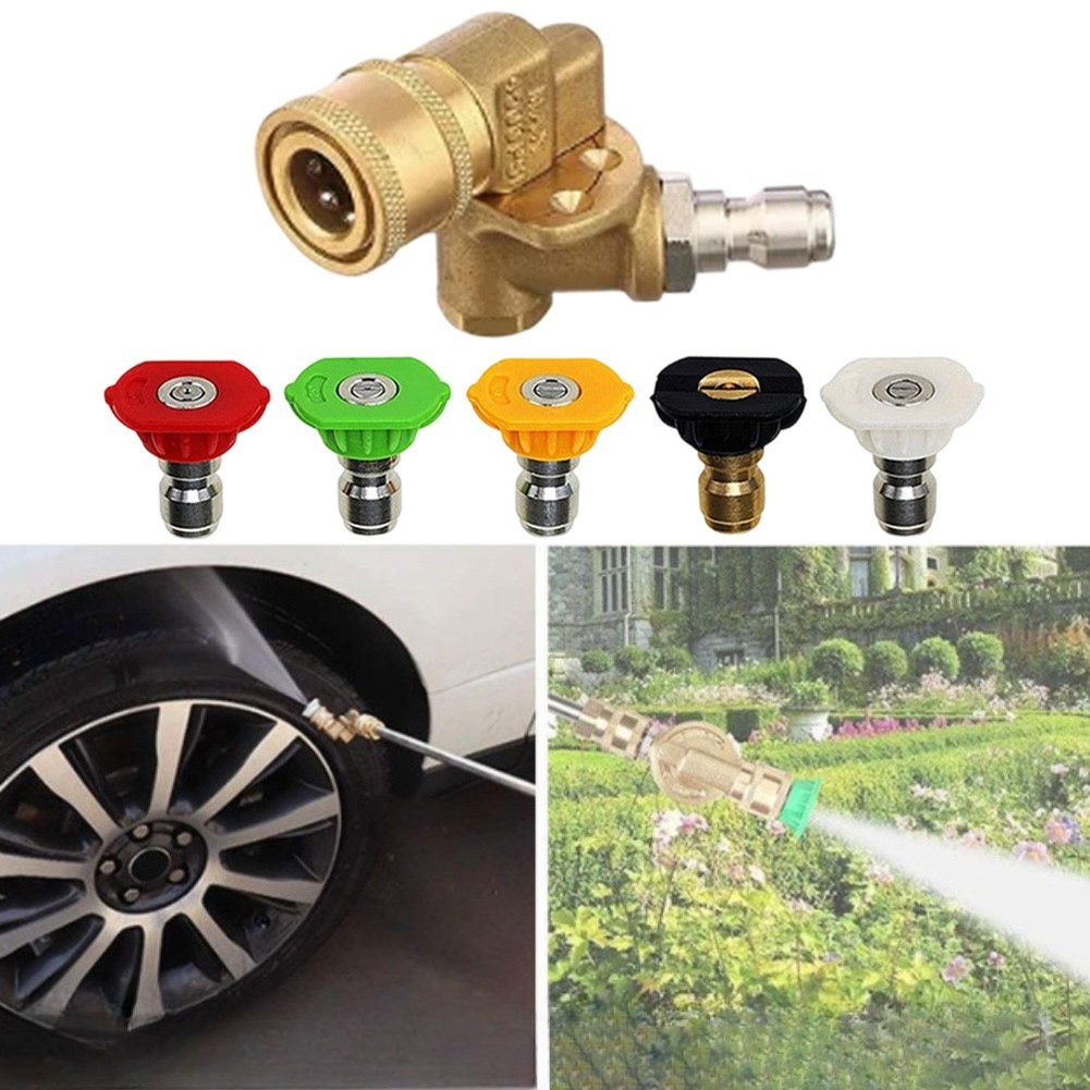 < FUXIN > Bộ phụ kiện máy giặt áp suất cao: 5 vòi phun & khớp nối nhanh, 4500 PSI