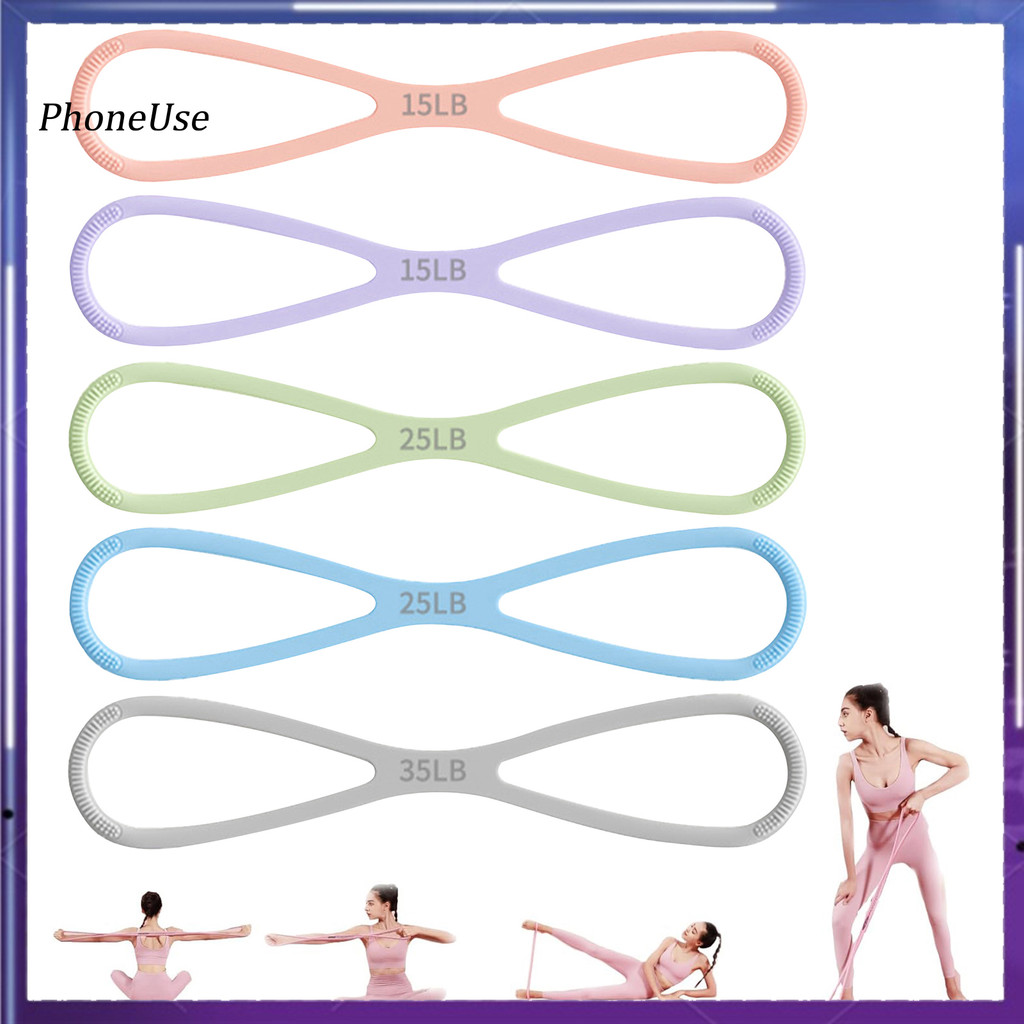 Dây kháng lực silicone chống trơn trượt cho tập cơ cánh tay và vai, trọng lượng 15/25/35lbs