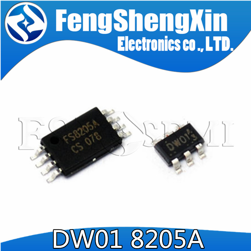 Mới (DW01 + FS8205A) DW01 + 8205A chip bảo vệ pin Lithium DW01A DW01B SOT23-6 8205 TSSOP8
