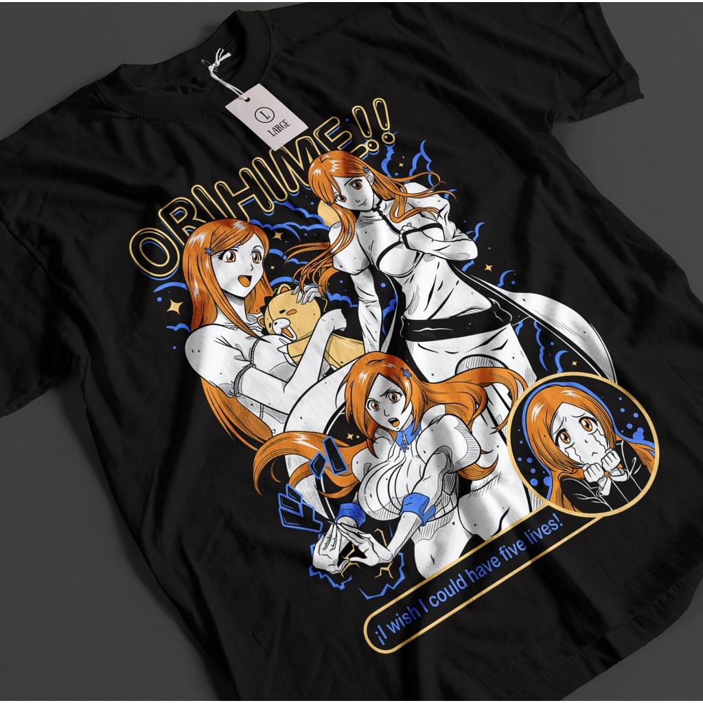 Bleach Anime Áo Sơ Mi Orihime Áo Thun Ichigo Bankai Áo Thun Aizen Zaraki Unisex Tee