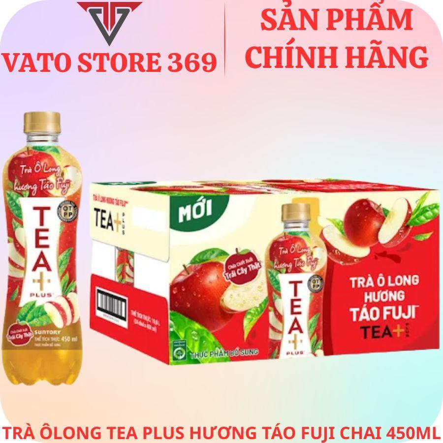 Trà ôlong TEA PLUS hương táo fuji chai 450ml