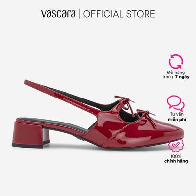 Vascara Slingback Bít Mũi Tròn Đính Nơ Trang Trí - BMN 0737