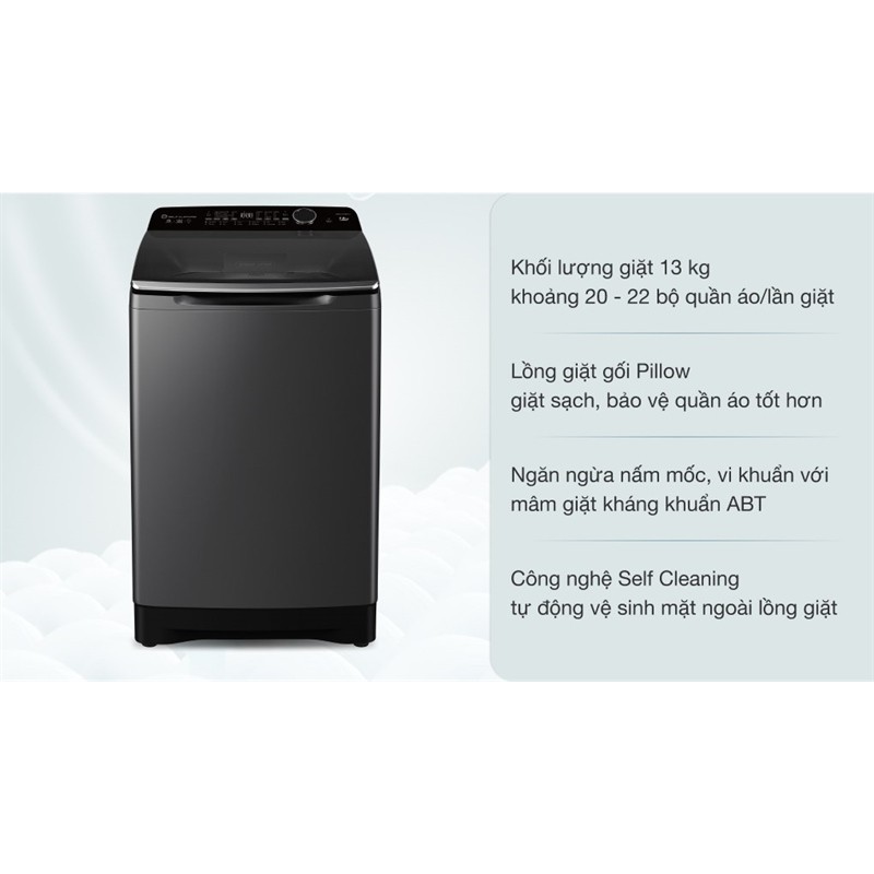 Máy giặt Aqua Inverter 13 kg AQW- DR130UGT PS LIKE NEW - Bảo Hành Hãng