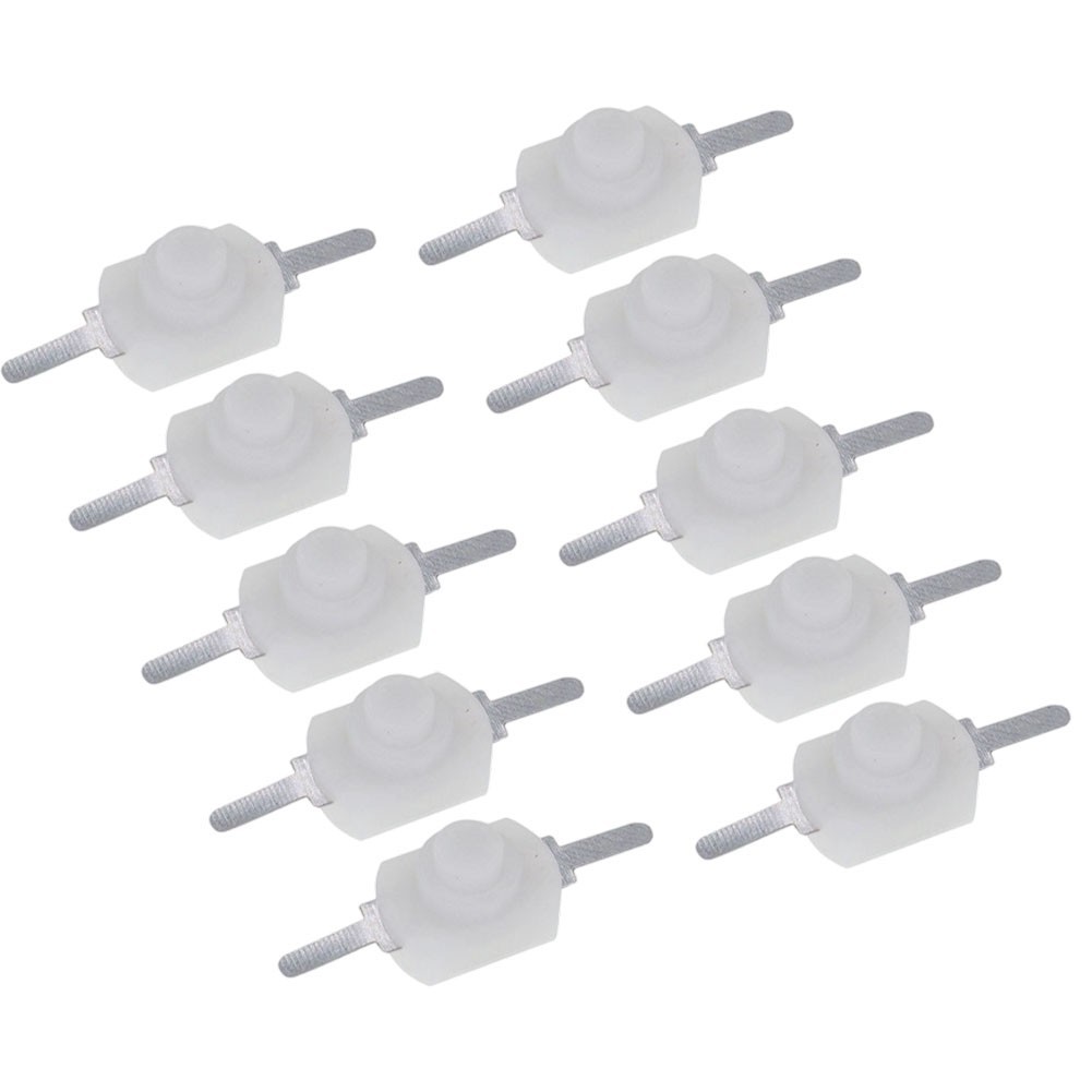 10 Chiếc 1A 30V Trắng Lưới Bật Tắt Đèn Pin Mini Nút Nhấn Công Tắc Đồng