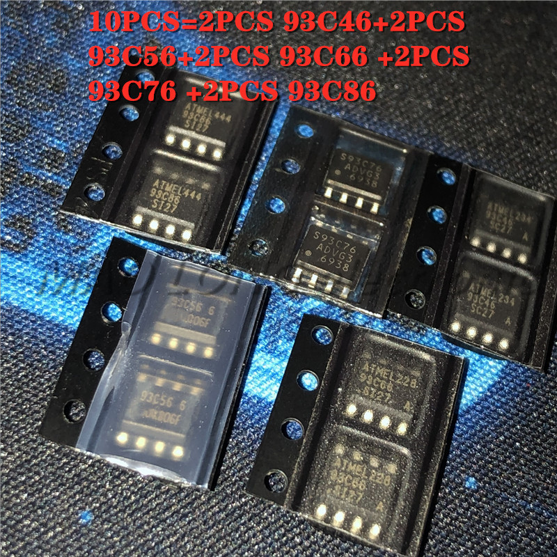 10 Cái / lô 93C46 93C56 93C66 93C76 93C86 SOP-8 chip bảo quản ô tô {Mỗi mẫu 2 chiếc}