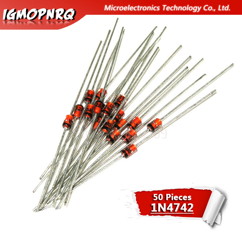 50 chiếc 1N4742A 1N4742 DO-41 1W 12V Zener diode mới nguyên bản