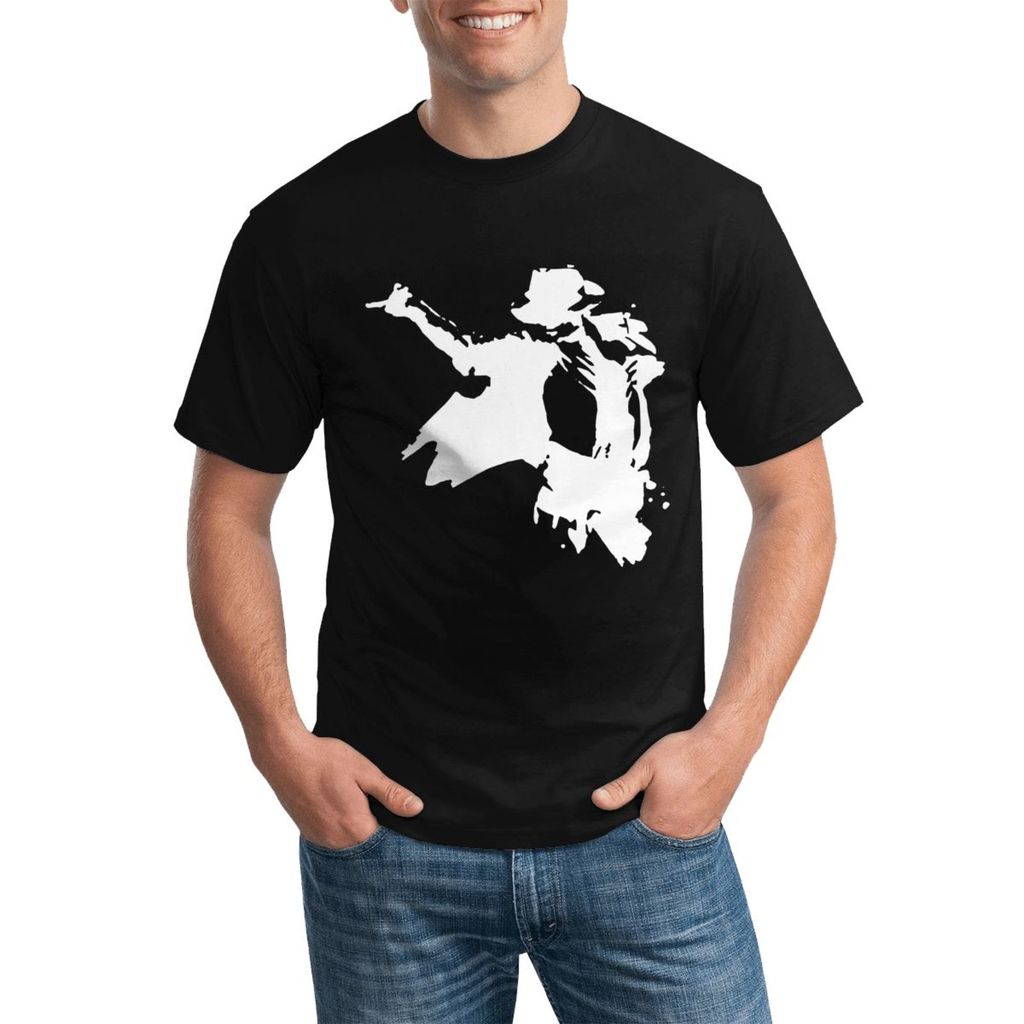 Jjzhy Pop Michael Jackson Áo thun Cotton cỡ lớn thoải mái vừa vặn cổ điển