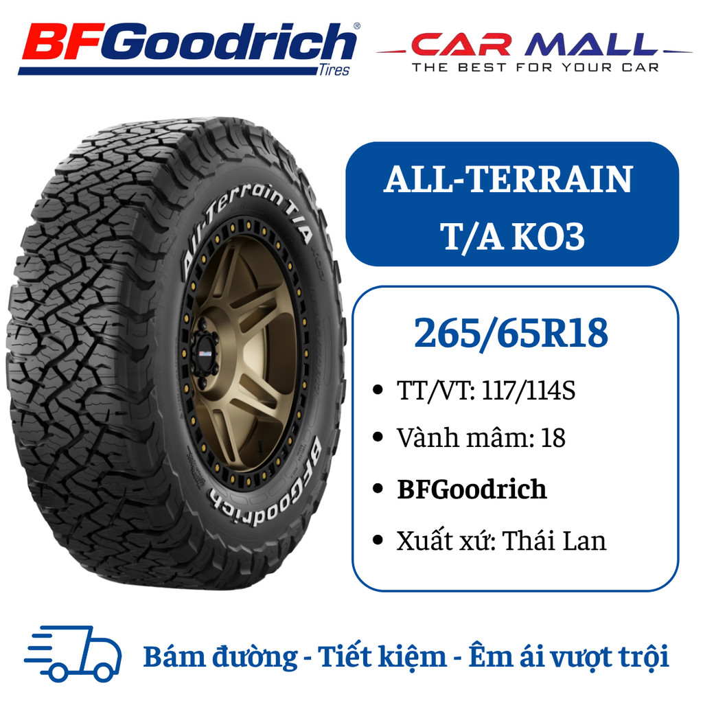 Lốp xe địa hình BFGoodrich 265/65R18 All Terrain KO3