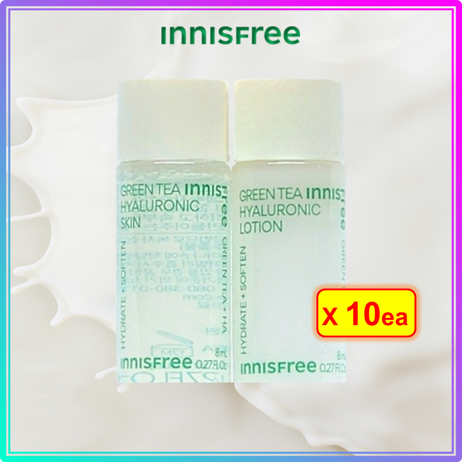 [MẪU] trà xanh innisfree Hyaluronic SkinCare (da & kem dưỡng da) (8ml + 8ml x 10ea) / [SAMPLE] innis