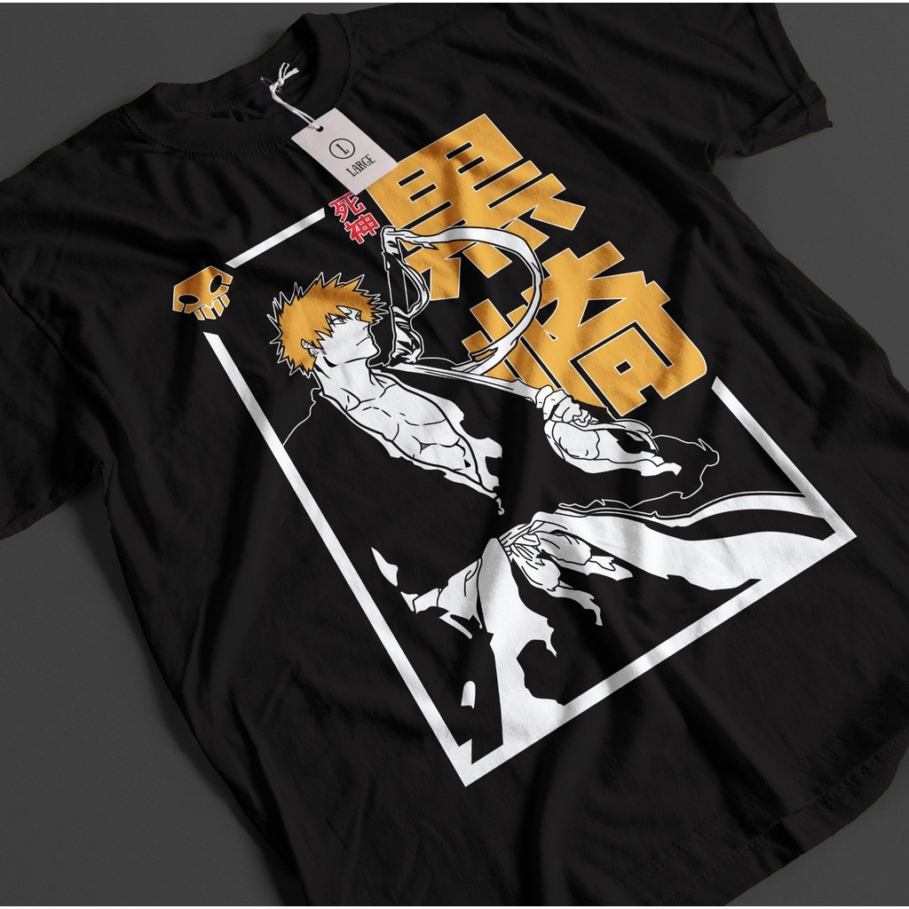 Bleach Anime Áo Sơ Mi Ichigo Bankai Áo Thun Byakuya Áo Aizen Zaraki Unisex Tee