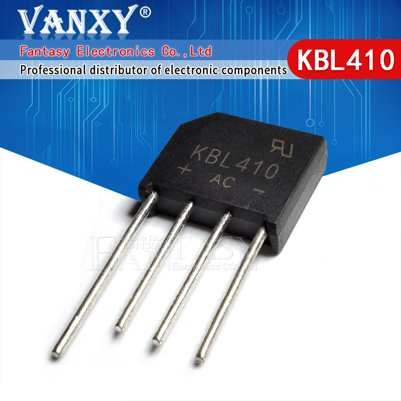 5 CÁI KBL410 KBL-410 4A 1000V Bộ chỉnh lưu cầu Diode một pha KBL406 KBL610 KBL608 KBL06 KBL10 KBL606