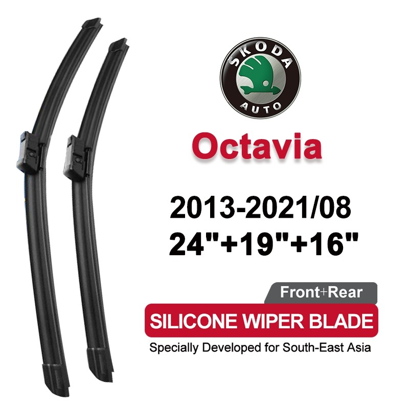 (3 chiếc trước + sau) Cần gạt nước ô tô silicon cho Skoda Octavia 2013-2021 (5E3 / 5E5) 2020 2019 20