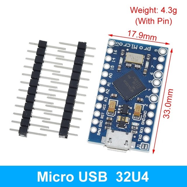 TZT Pro Micro ATmega32U4 5V 16 MHz Chip Chính Hãng Thay Thế ATmega328 Cho Arduino Pro Mini Với 2 Hàn