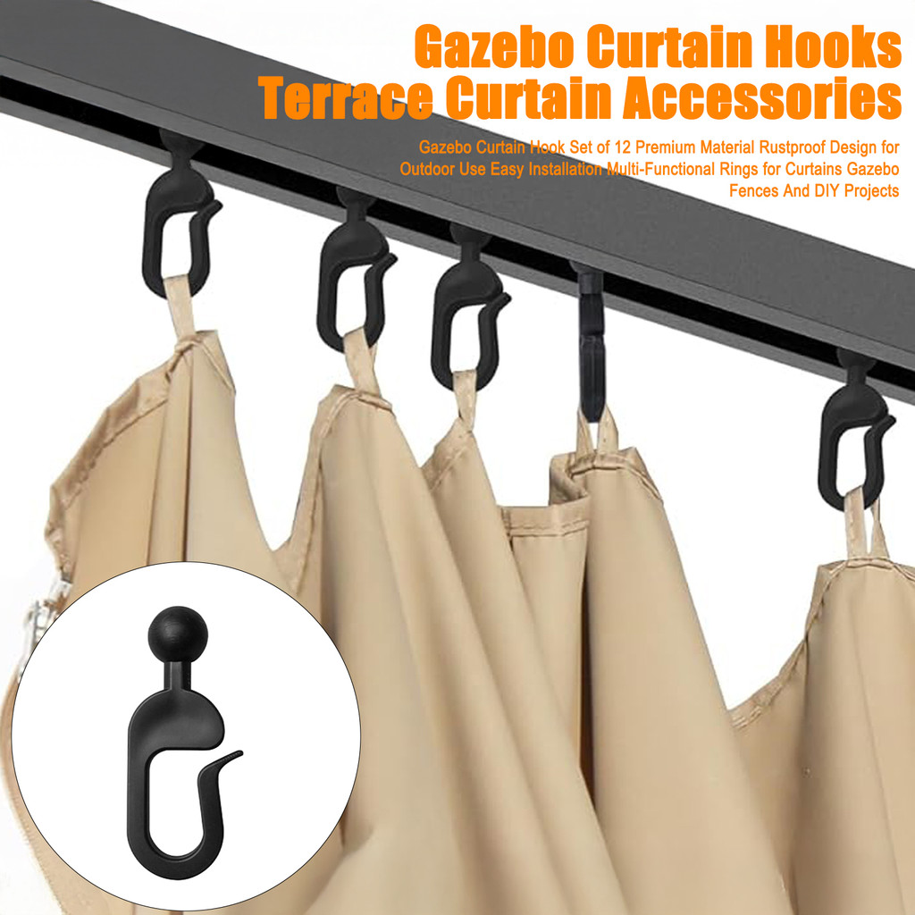 [Fluxifyx] 30 / 50 Chiếc Móc Rèm Gazebo Nhựa Chịu Lực Đa Năng Ngoài Trời Khách Sạn Gnats Lưới Rèm Đe