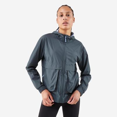 Áo khoác chống gió chạy bộ nữ DECATHLON 500 Wind xanh lá mã 8842362