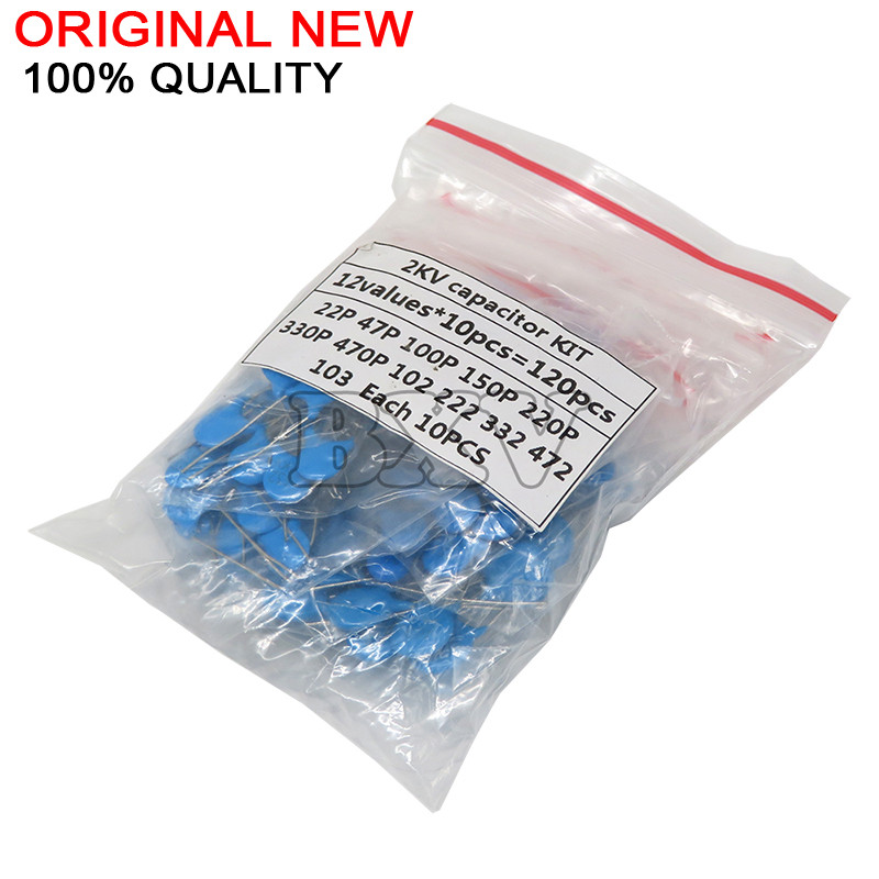 CR-DIY KIT 120 CÁI = 12Value * 10 chiếc 2KV Tụ điện gốm BỘ 2KV 22P 47P 100P 150P 220P 330P 470P 102 