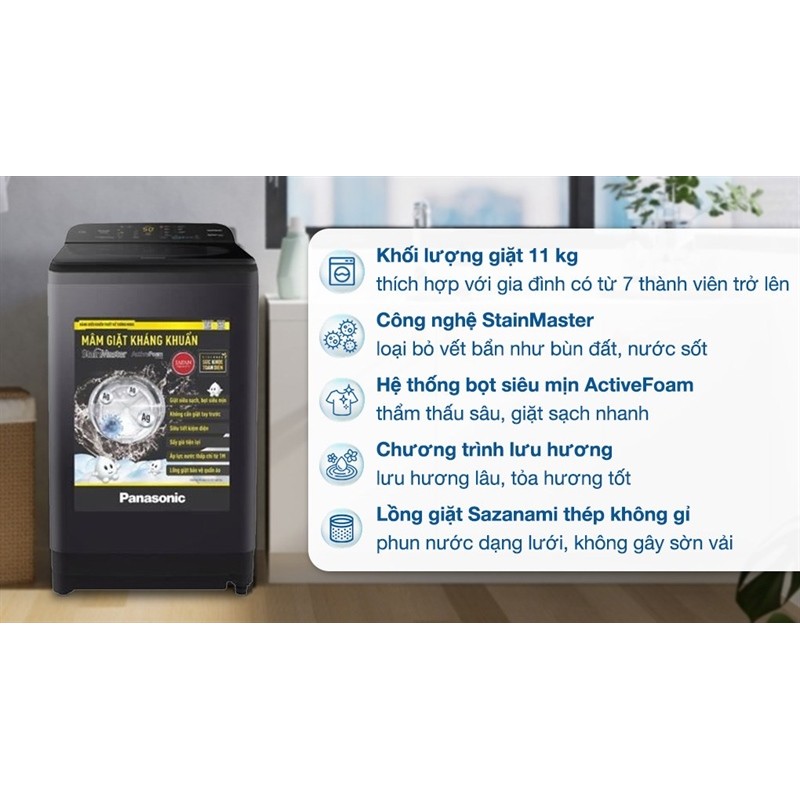 Máy giặt Panasonic 11 kg NA-F110A9BRV 2024 - Việt Nam LIKE NEW - Bảo Hành Hãng