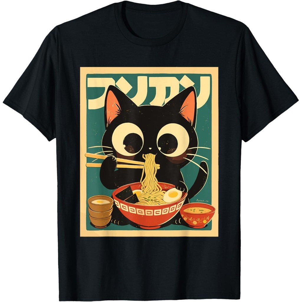 Mèo Ramen Nhật Bản Ngộ nghĩnh Nhật Bản Kawaii Anime Áo Thun Unisex