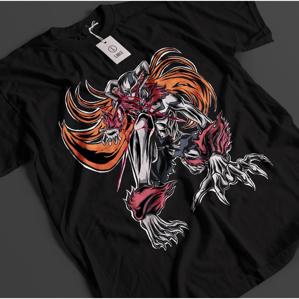 Bleach Anime Áo Sơ Mi Ichigo Bankai Áo Thun Byakuya Áo Aizen Zaraki Unisex Tee