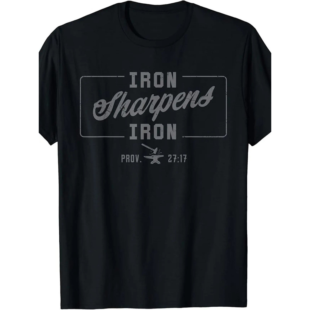 100% Made Us Iron Sharpens Iron Christian Men Kinh Thánh Kinh Thánh Tập Gym Tập Luyện T-Shir