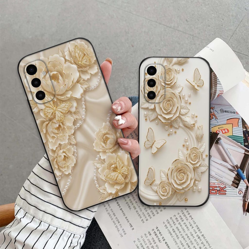 Ốp lưng Samsung A04 / A04s / A04 Core in hình hoa vàng, ngọc trai, thời trang