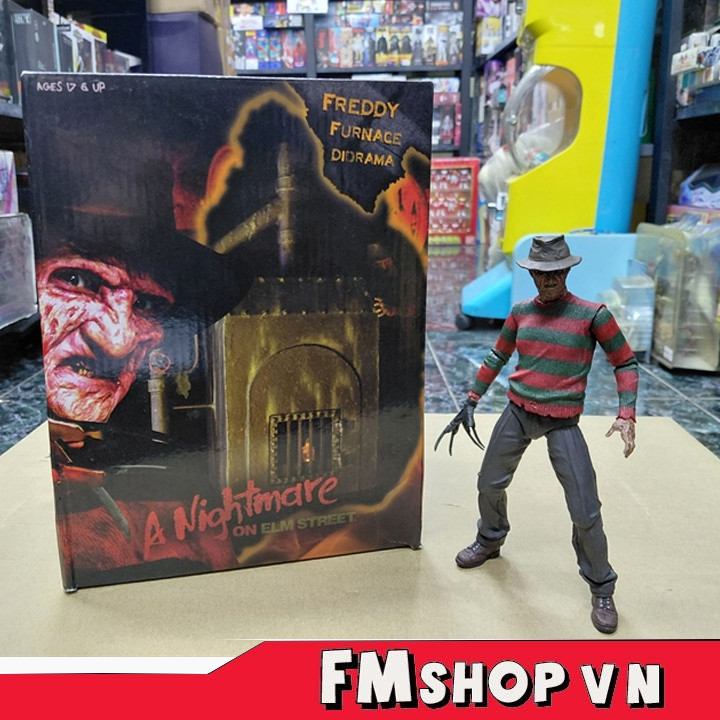 (2nd Kèm Freddy) Mô Hình Nhân Vật Neca A Nightmare On Elm Street Freddy'S Furnace Diorama