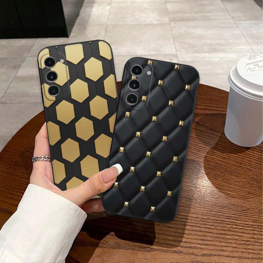 Ốp lưng Samsung S23 / S23 Plus / S23 Ultra / FE đường kẻ, thời trang kim loại, hình khối