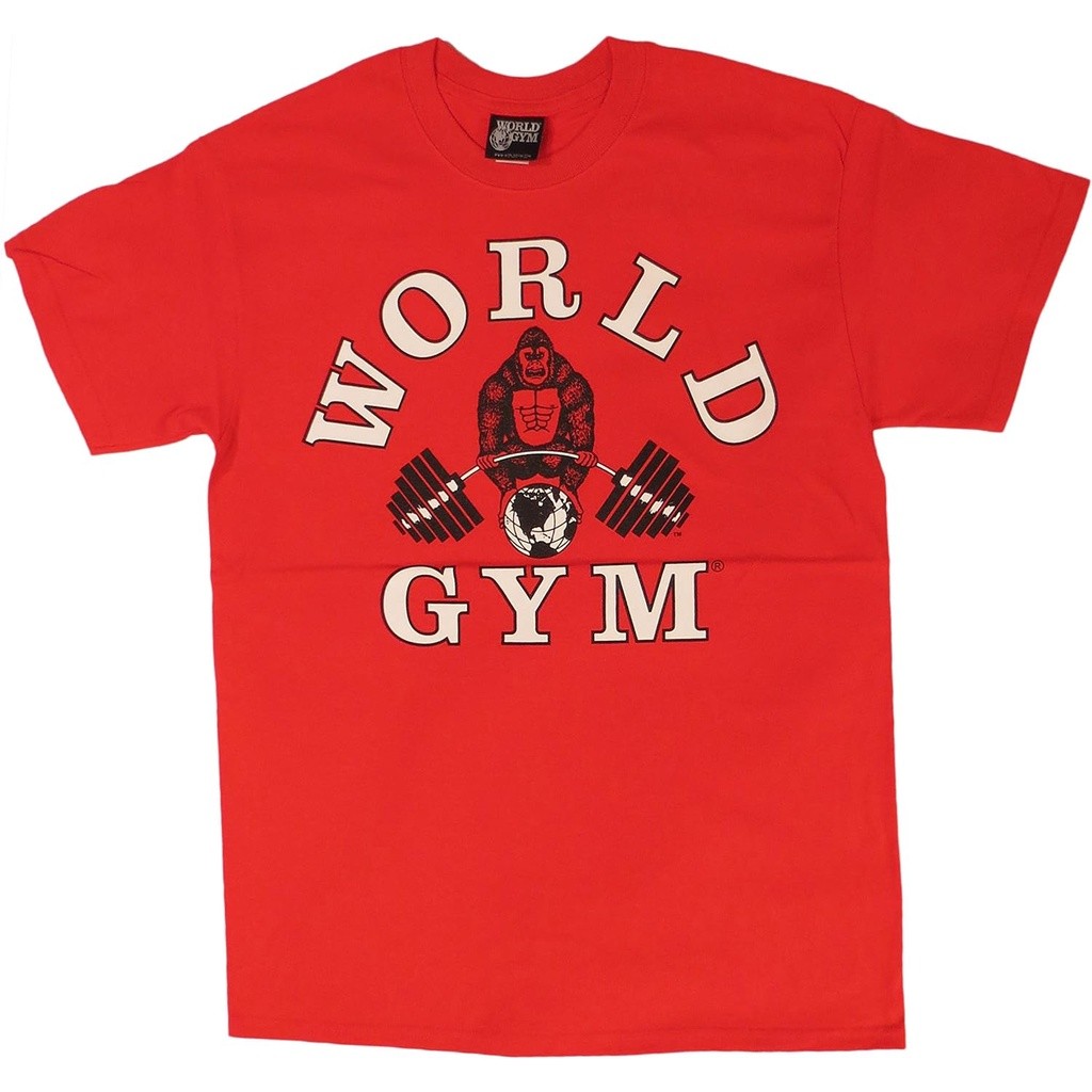2025 bánh quế cho bạn bè Áo thun cotton nam World Gym W101 Áo sơ mi cổ điển Gorilla Logo xs-3xl