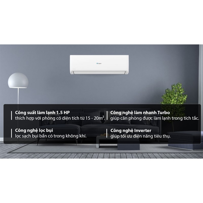 Máy Lạnh Casper Inverter 1.5 HP GC-12IS35 - THÁI LAN (N.7T2) dienmaysieure Xả Kho