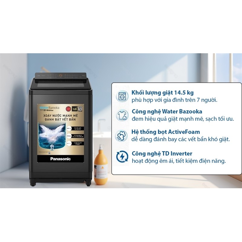 Máy giặt Panasonic Inverter 14.5 kg NA-FD290CEBV 2024 - VIỆT NAM (LIKE NEW) - Bảo Hành Chính Hãng