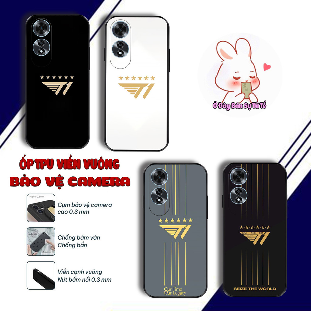 Ốp lưng Oppo A60 dẻo logo T1 tổ đội faker lol