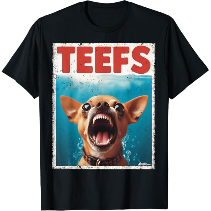 Ngộ nghĩnh Chihuahua Teefs Top, Răng Chi Jowls Paws Chó Mẹ Bố Unisex Áo Thun