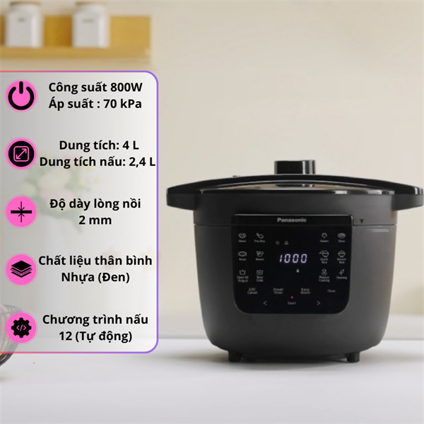 Nồi Áp Suất Panasonic NF-PC400KRA 4.0 Lít 800W (LIKE NEW) - Bảo Hành Chính Hãng