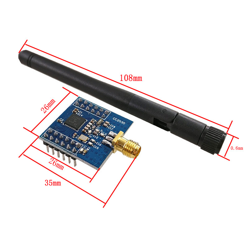 Zigbee CC2530 Mô-đun Zigbee UART Bảng mạch lõi không dây CC2530F256 Cổng nối tiếp Mô-đun không dây 2