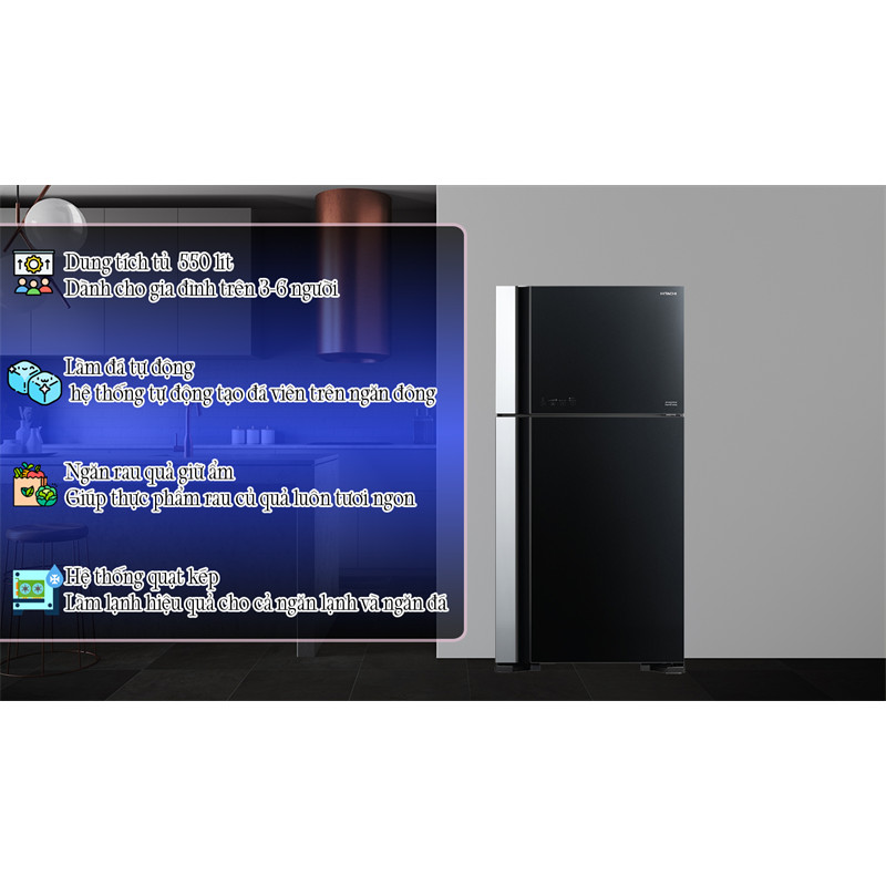 Tủ lạnh Hitachi Inverter 550 lít R-FG690PGV7X (GBK) - THÁI LAN (T.15T2) (LIKE NEW) - Bảo Hành Chính 