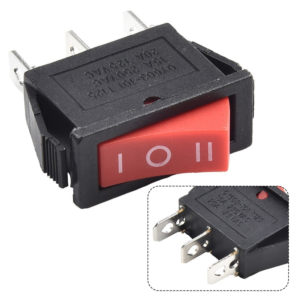 [ND1] 1 Chiếc Rocker Switch 15A 250V 20A 125V ĐỎ TRÊN-OFF-ON 3 Pin