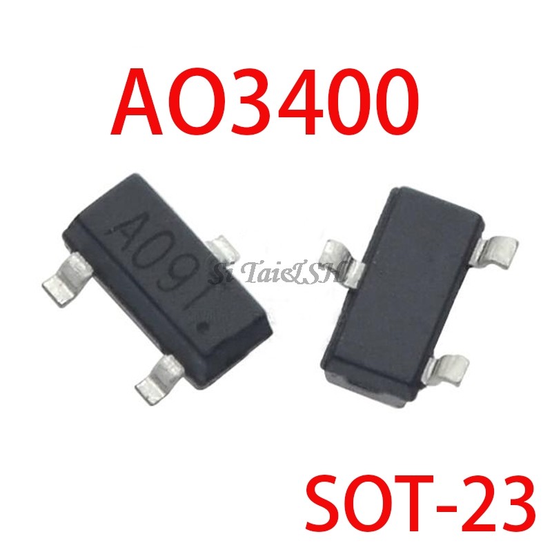 Bộ 50 AO3400 SOT23 AO3400A STOT 23 A09T STOT Bóng bán dẫn MOS FET mới