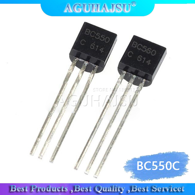 Bộ 50 BC550C + BC560C mỗi 25 chiếc BC550 BC560 TO92 Transistor DIP 3 45V 0.1A ĐẾN 92 Mới Chính Hãng