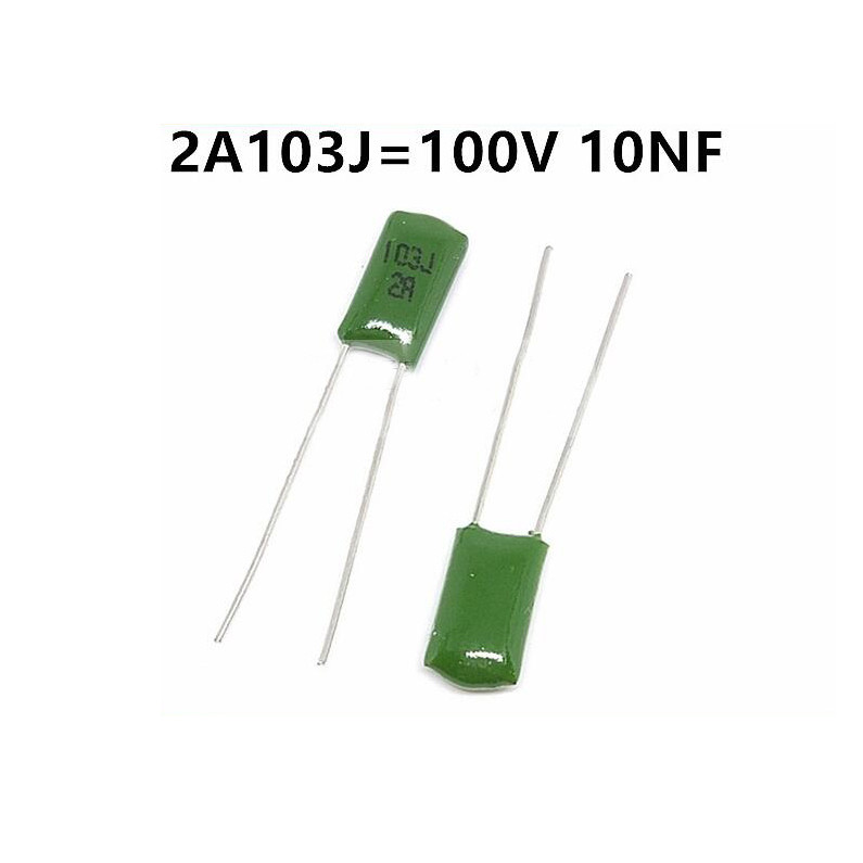 Bộ 50 Tụ Điện Polyester 100V 2A103J 2A103 0.01UF 10NF 5% Phim Mylar