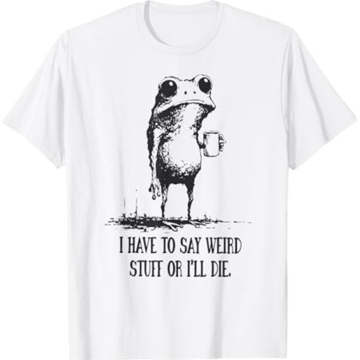 Áo Thun Retro with Funny Phrase - Must Say Strange Things Or Die
