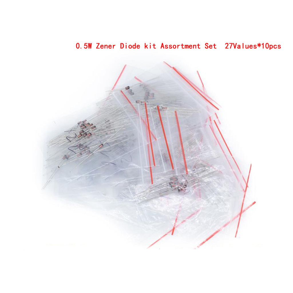 HT-270 Cái / lốc 0.5W Zener Diode Bộ Phân Loại 1 / 2W 2V4 33V Zener Diode Gói 12V 18V 5V1 5V6 3V3 3V