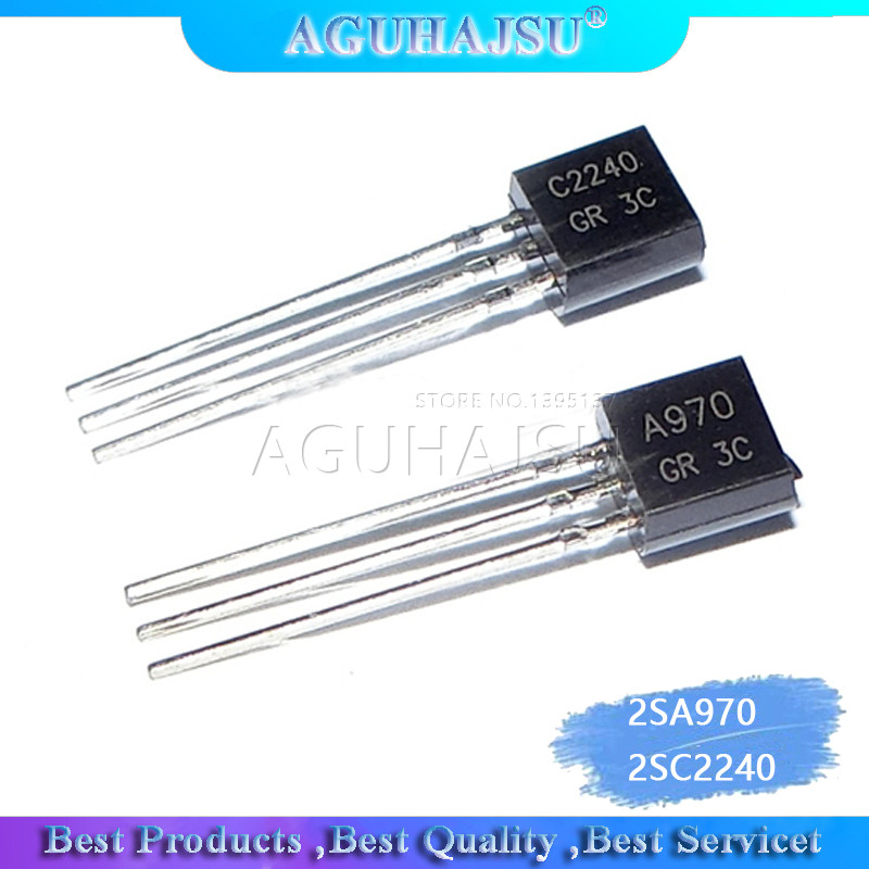 100 chiếc 2SA970 2SC2240 (50 CÁI * A970 + 50 CÁI * C2240) TO 92 Transistor lưỡng cực BJT NPN mới và 