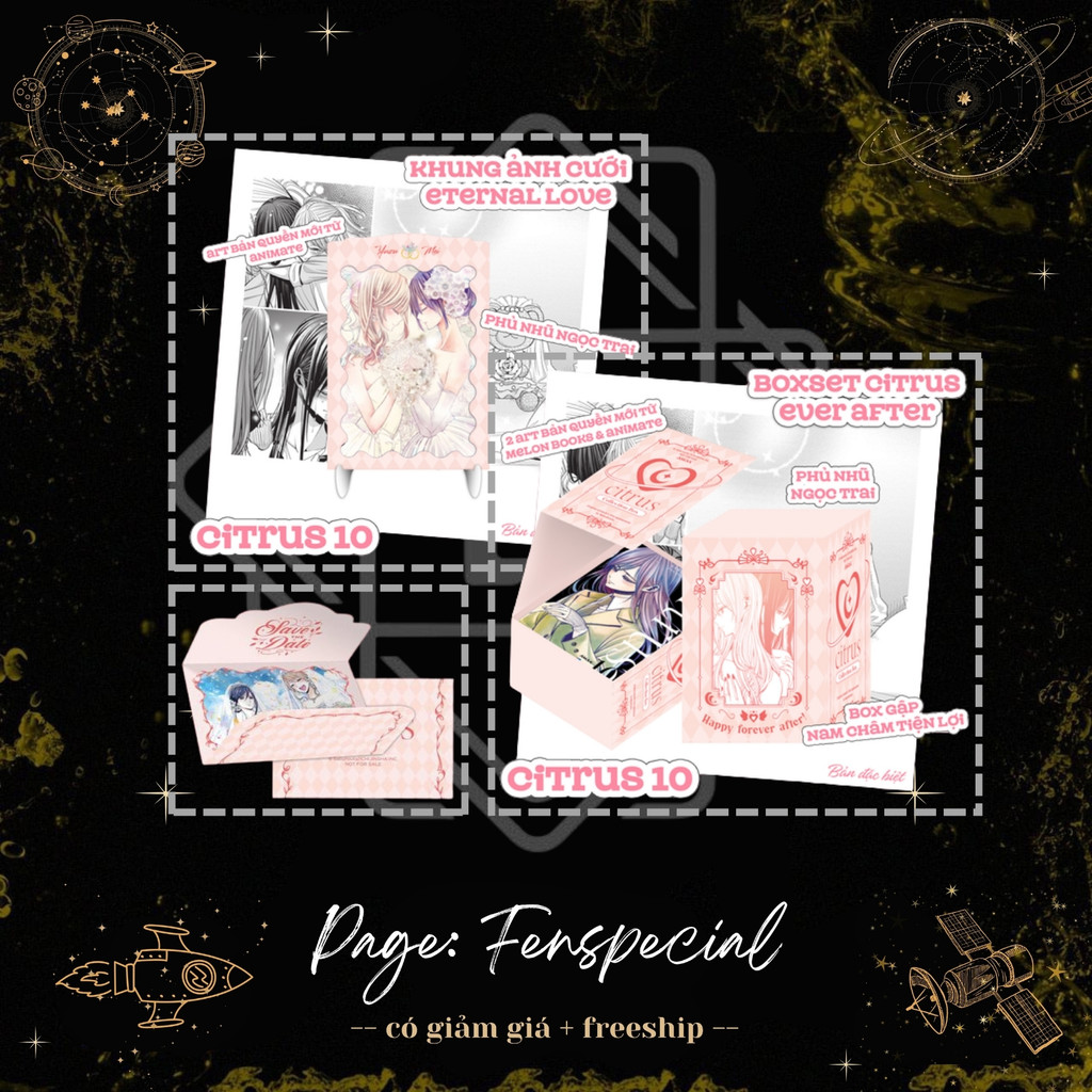 [Only Phụ Kiện Đặc Biệt] Thiệp Cưới + Khung Ảnh + Poster + Box - CITRUS - Saburouta - Tập 10 + Ôm 1t