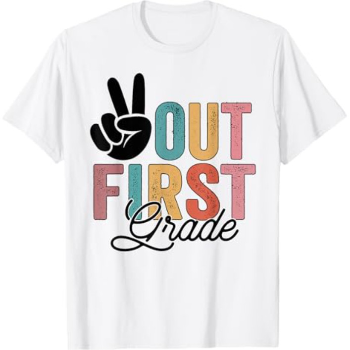 Áo thun tốt nghiệp ngày cuối cùng Peace Out lớp 1