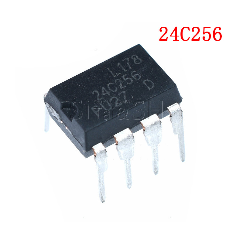 10 chiếc AT24C256 DIP 8 24C256 DIP8 AT24C256N DIP AT24C256 10PU 2.7 2 dây nối tiếp EEPROM bộ nhớ