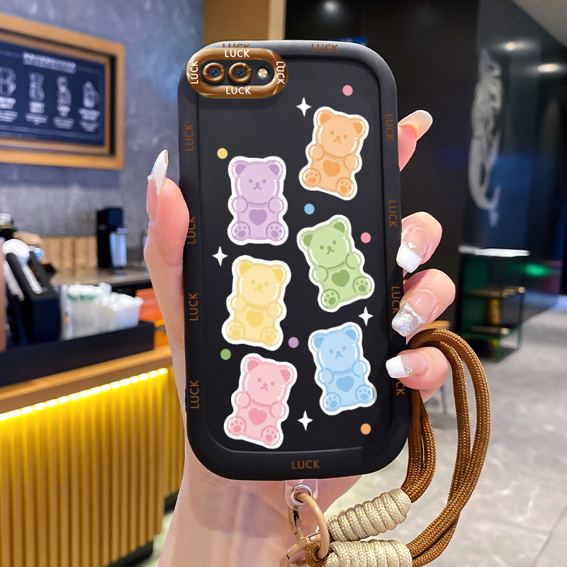 Ốp Lưng Realme C2 C2s OPPO A1K Case Gấu Nhỏ Với Lanyard
